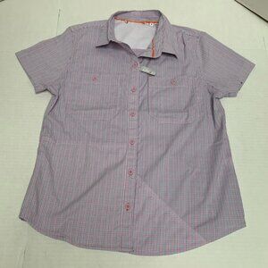 Orvis NWOT Womens Small Short Sleeve Button Down Pink Plaid Shirt
